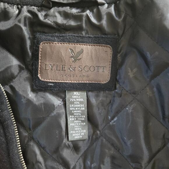 Lyle & Scott Scotland Cashmere Wool Blend Black Mens Jacket XL - Picture 5 of 9